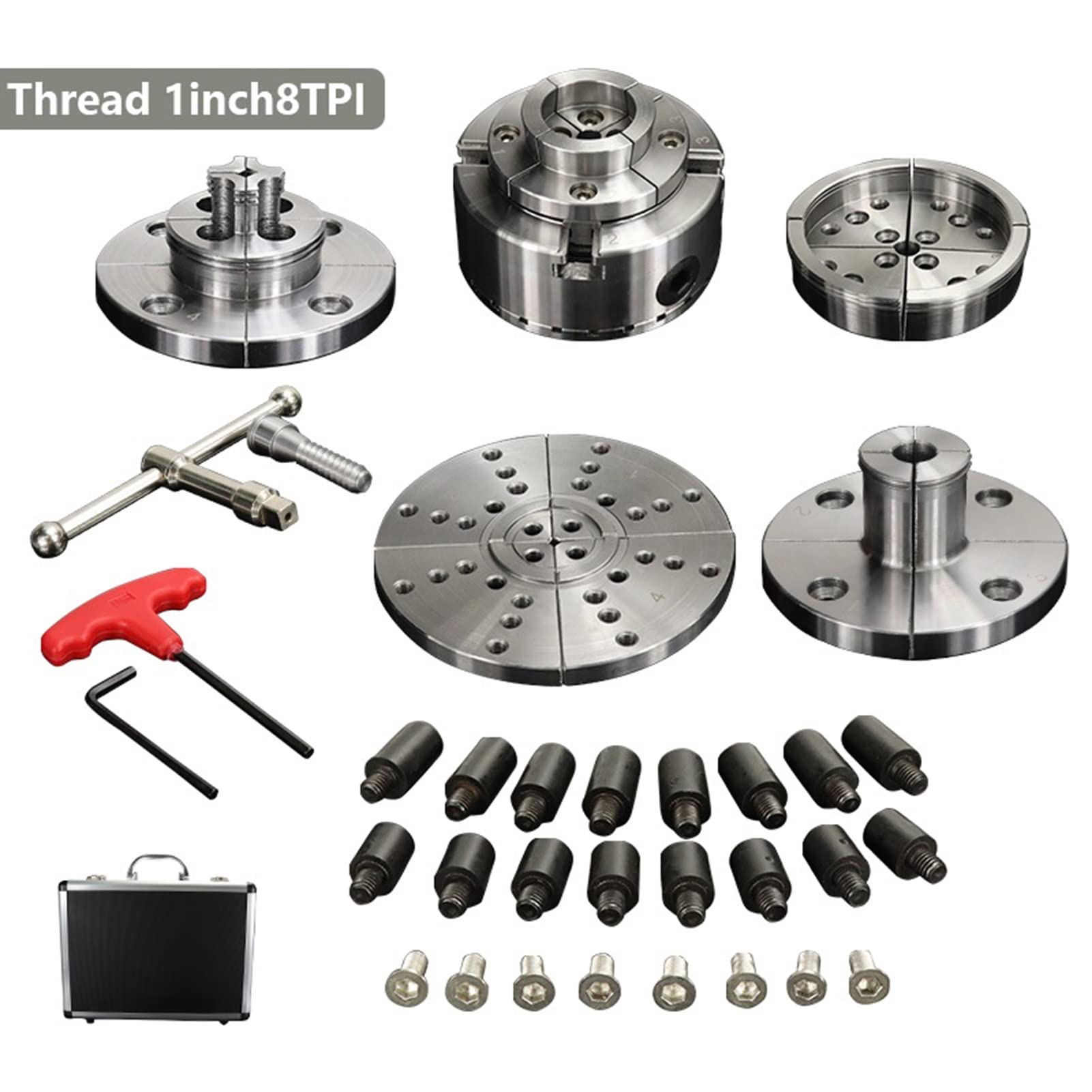 3.75" 4-Jaw Self-Centering Wood Lathe Chuck Set