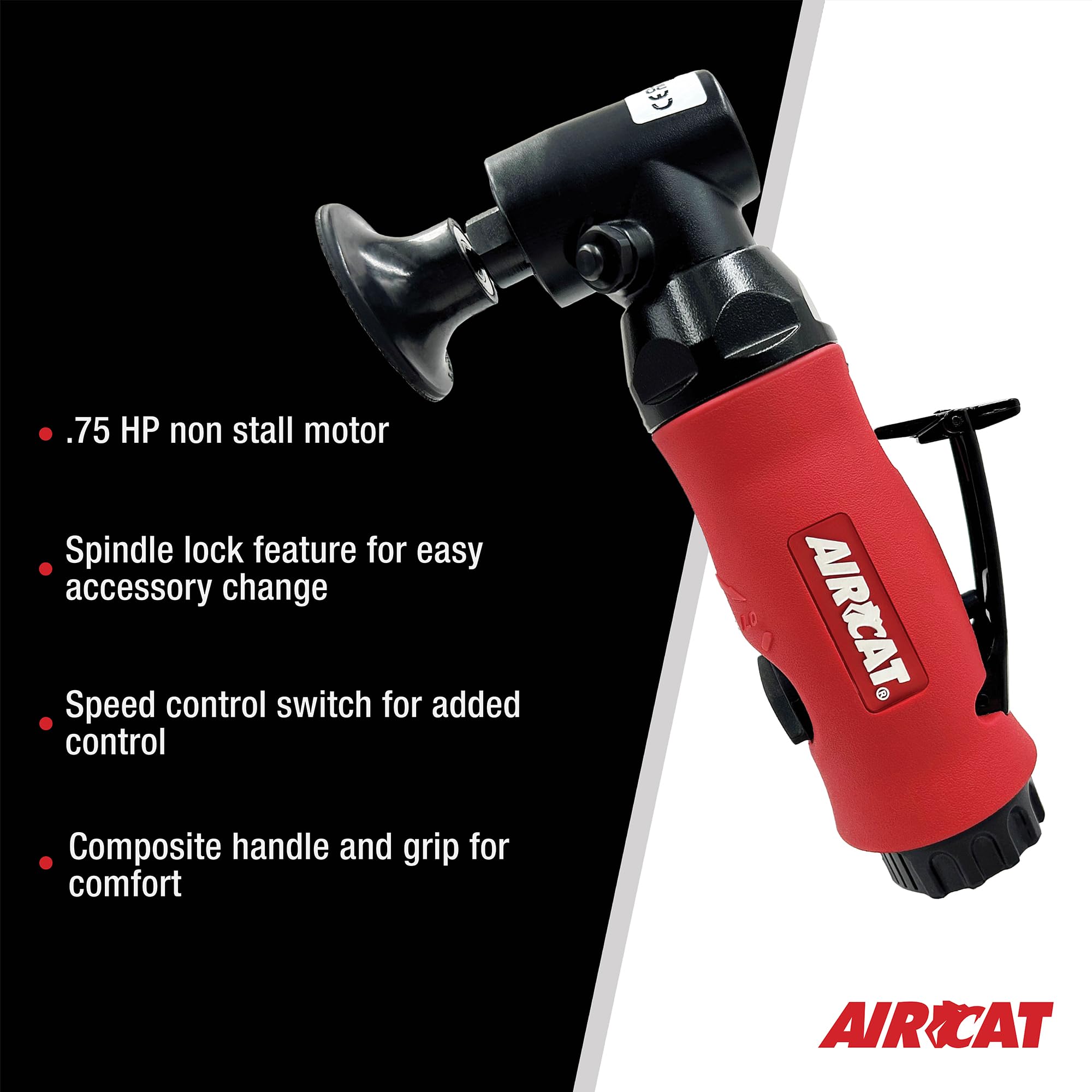 AIRCAT 6281 .75 HP Angle Disc Sander with Spindle Lock, 18,000 RPM