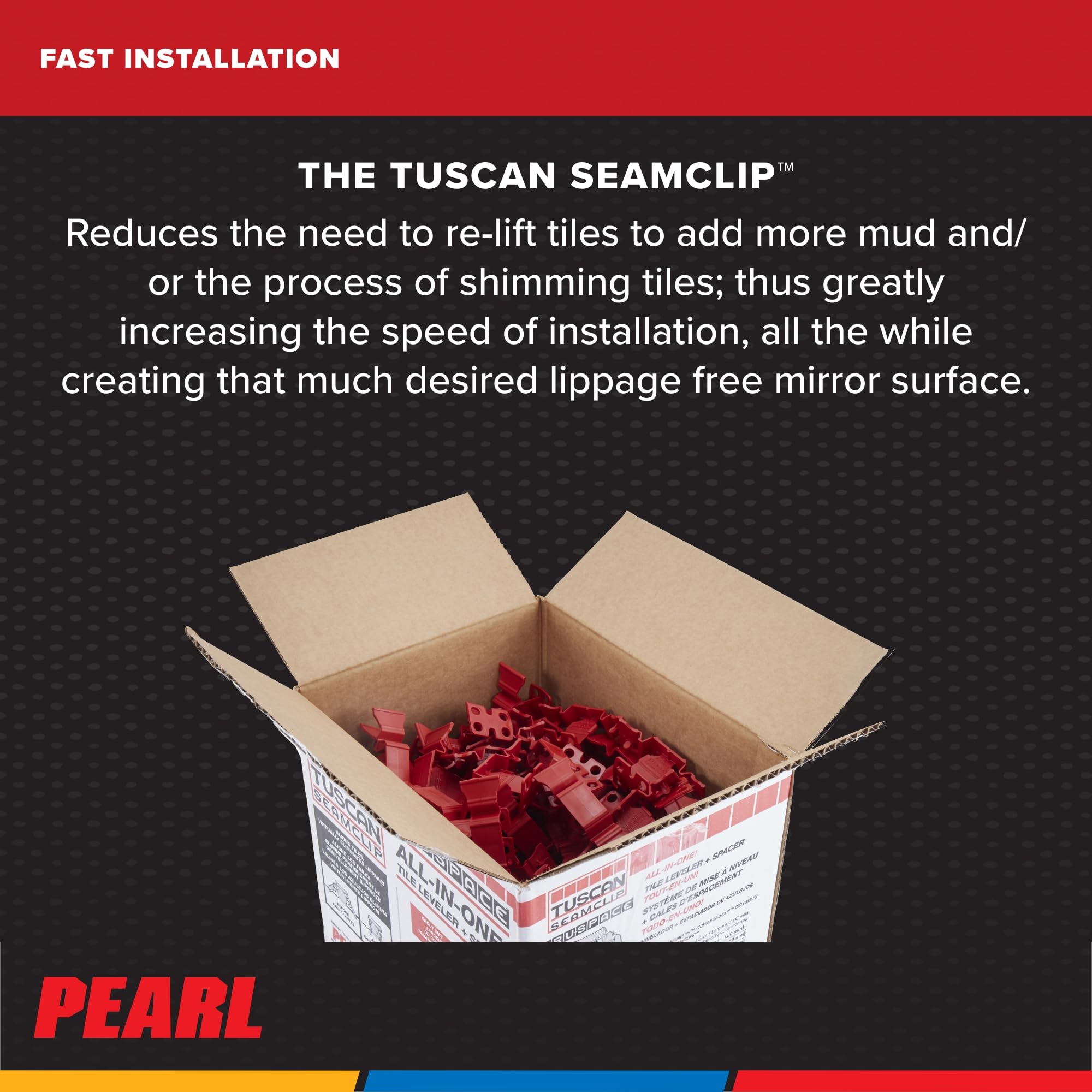 PEARL ABRASIVE CO. Tuscan Seamclip Truspace Orange 1/16", Box of 500