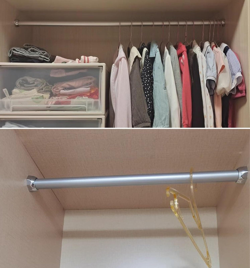27.5" Aluminum Closet Rod with Support Brackets