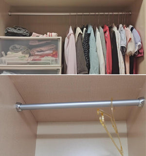 27.5" Aluminum Closet Rod with Support Brackets