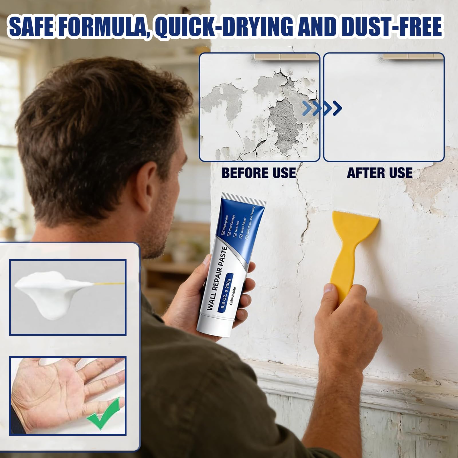 2-Piece Quick-Drying Drywall Repair Paste Kit