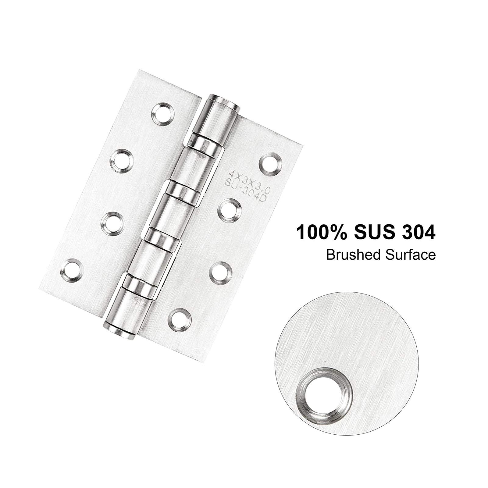 4" x 3" Stainless Steel Ball Bearing Door Hinges, 200-Pack