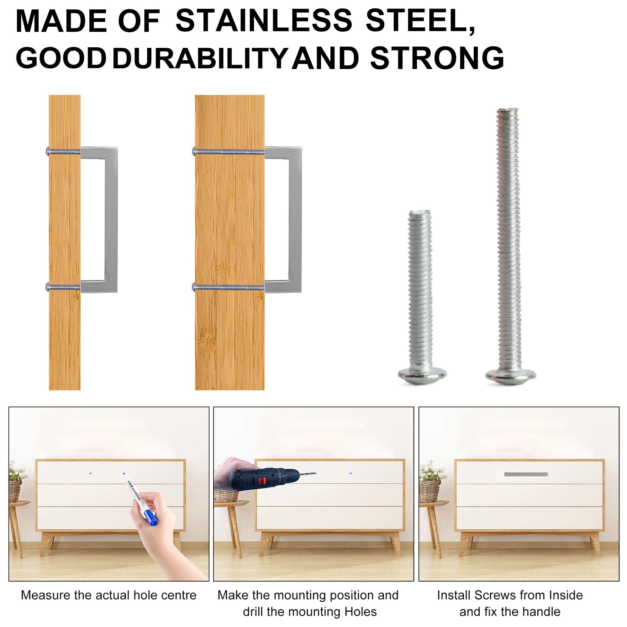 12.6" Brushed Nickel Cabinet Pulls, 320mm Hole Centers, 50-Pack