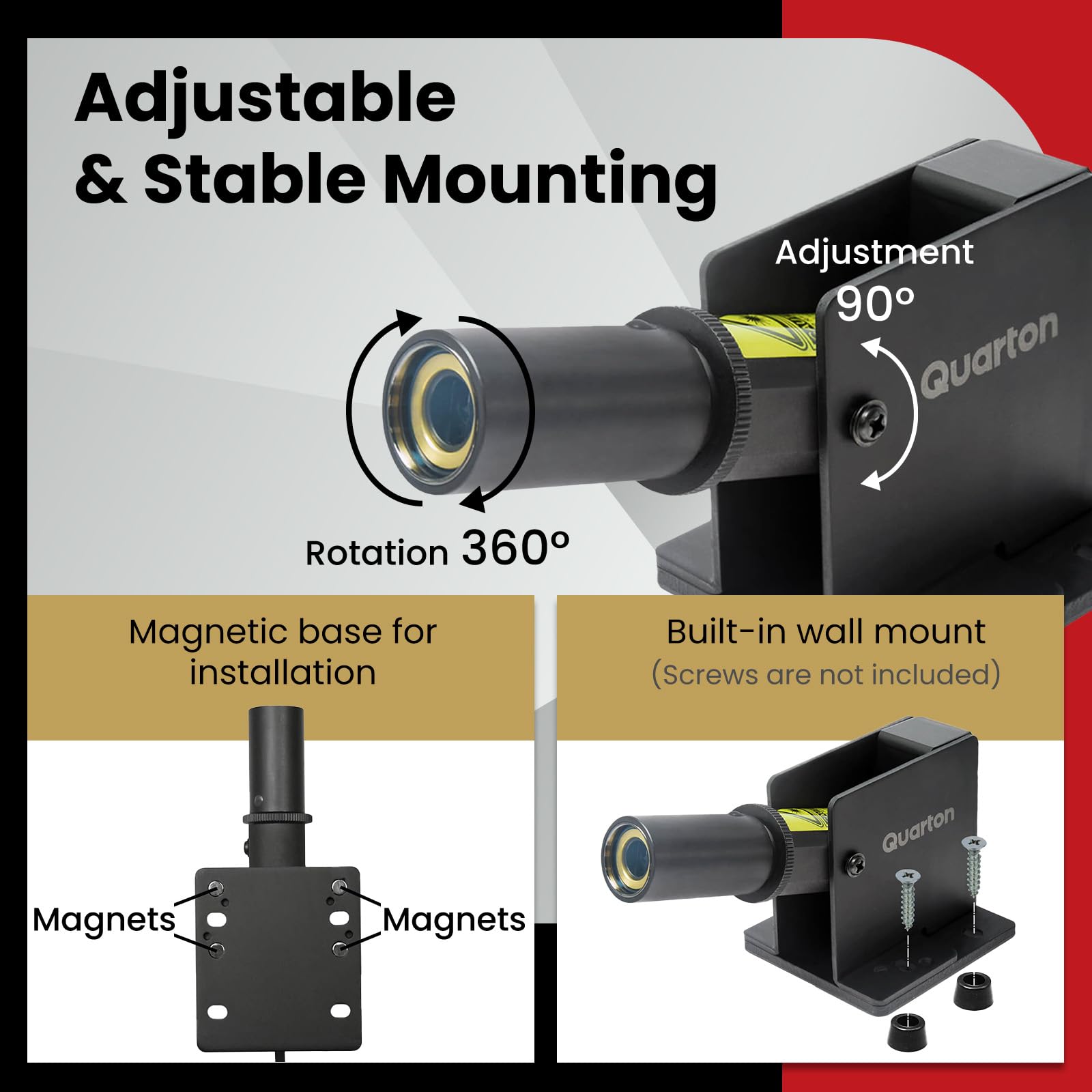 Waterproof Laser Alignment Tool with Built-In Wall Mount