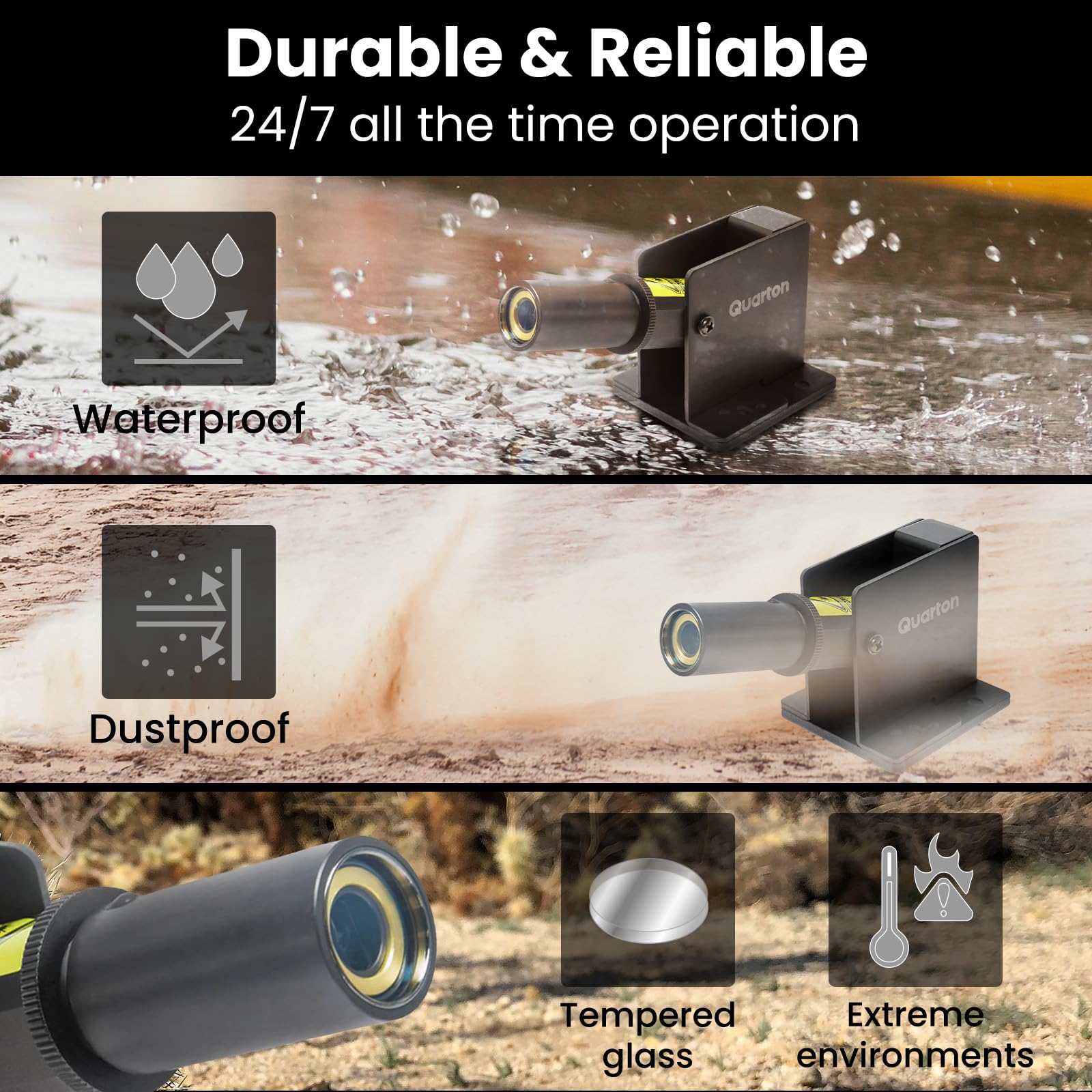 Waterproof Laser Alignment Tool with Built-In Wall Mount