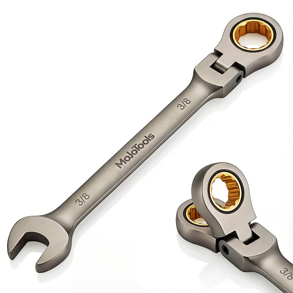 MoJoTools 3/4 inch Flex-Head Ratcheting Combination Wrench Set