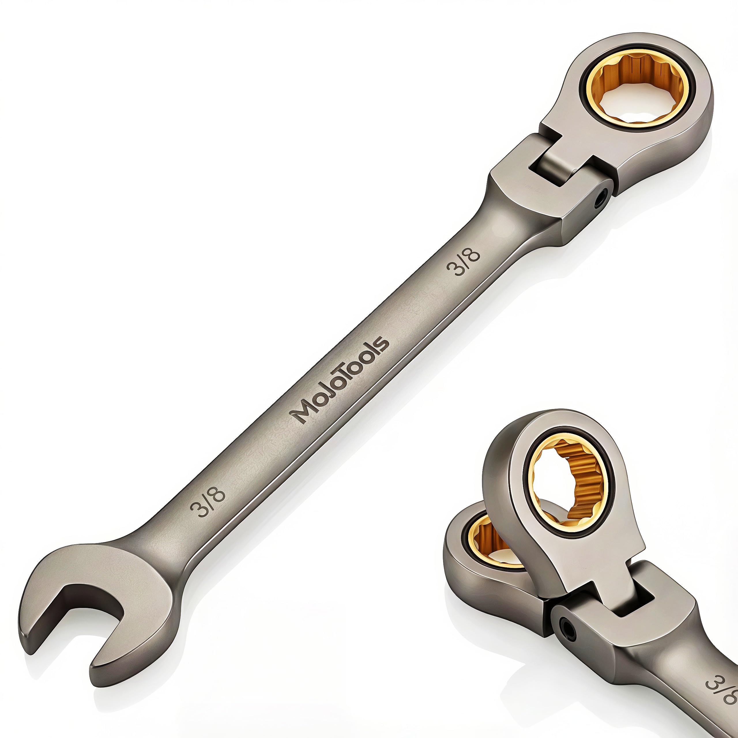 MoJoTools 3/4 inch Flex-Head Ratcheting Combination Wrench Set