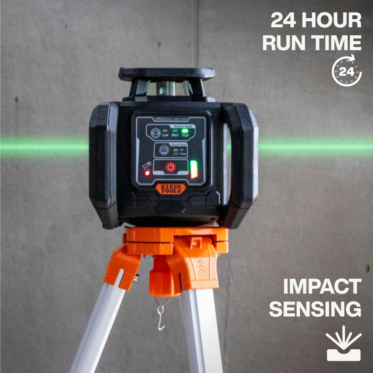 Green Self-Leveling Rotary Laser Level Kit with Tripod & Detector