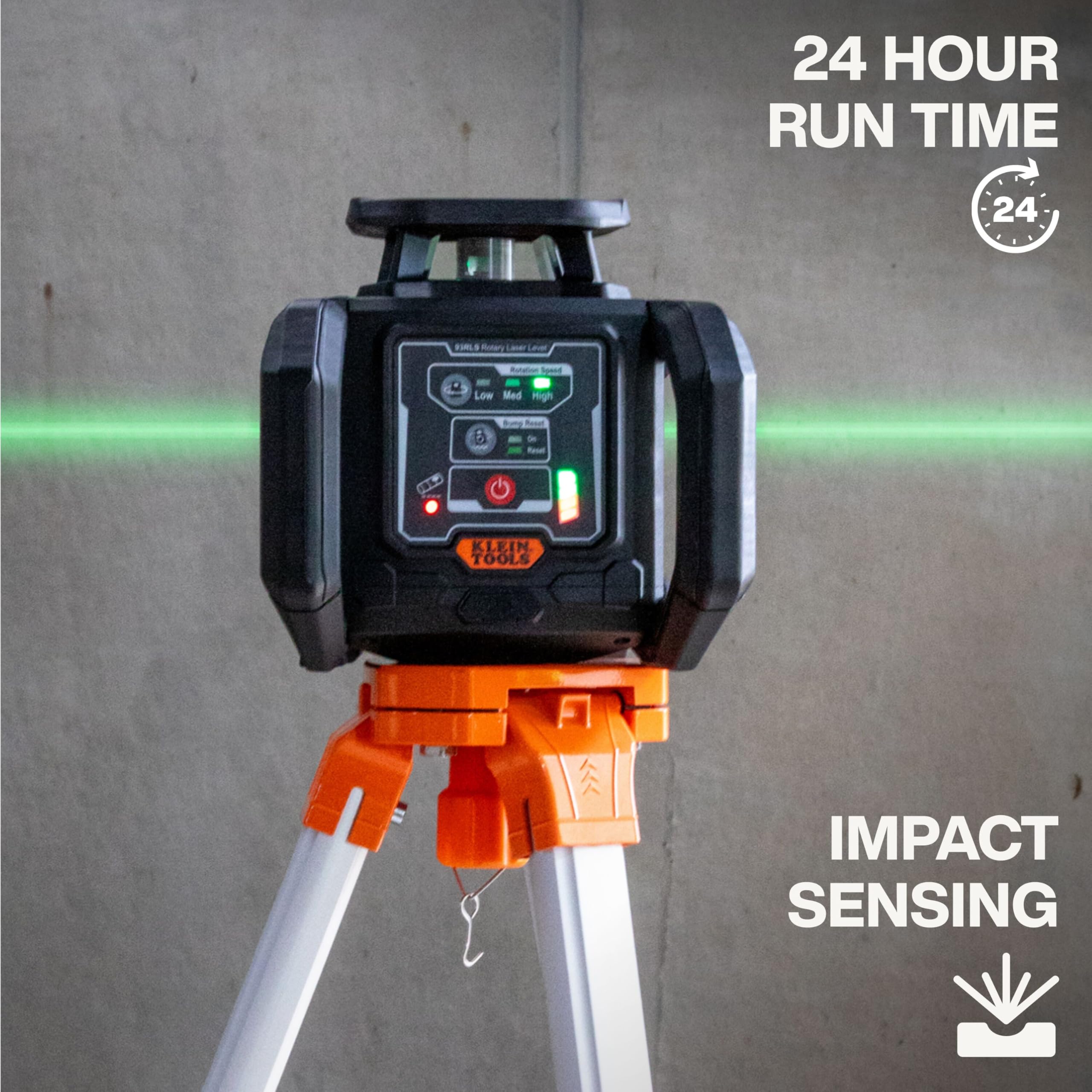 Green Self-Leveling Rotary Laser Level Kit with Tripod & Detector