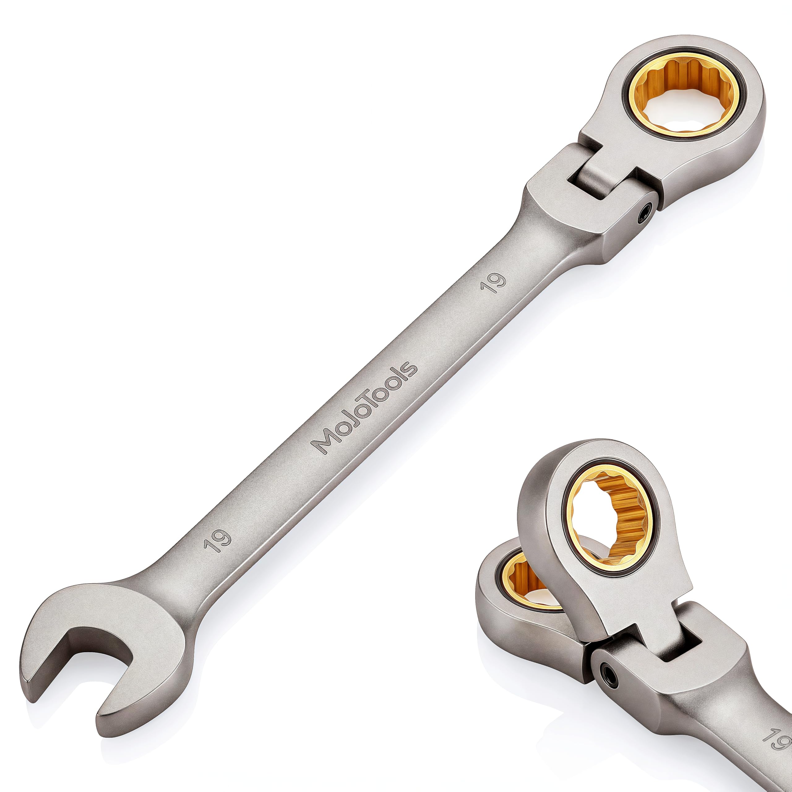 MoJoTools 3/4 inch Flex-Head Ratcheting Combination Wrench Set