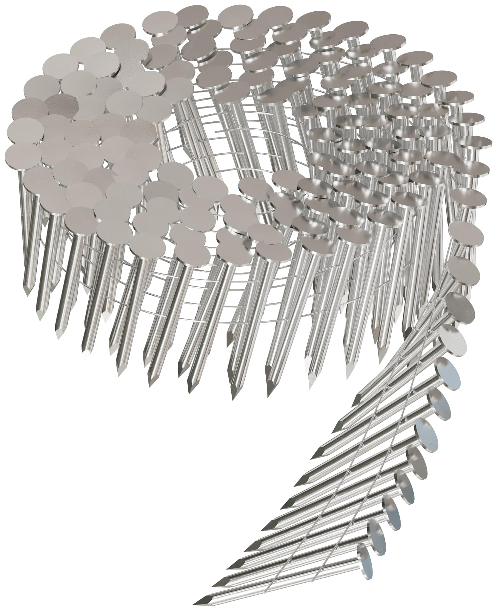 1-3/4" 11-Gauge 304 Stainless Steel Roofing Coil Nails, 7200-Pack