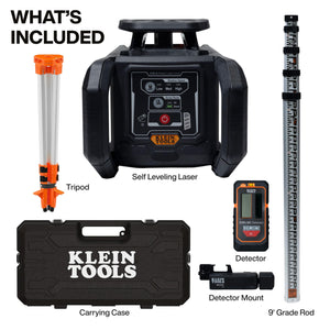 Green Self-Leveling Rotary Laser Level Kit with Tripod & Detector