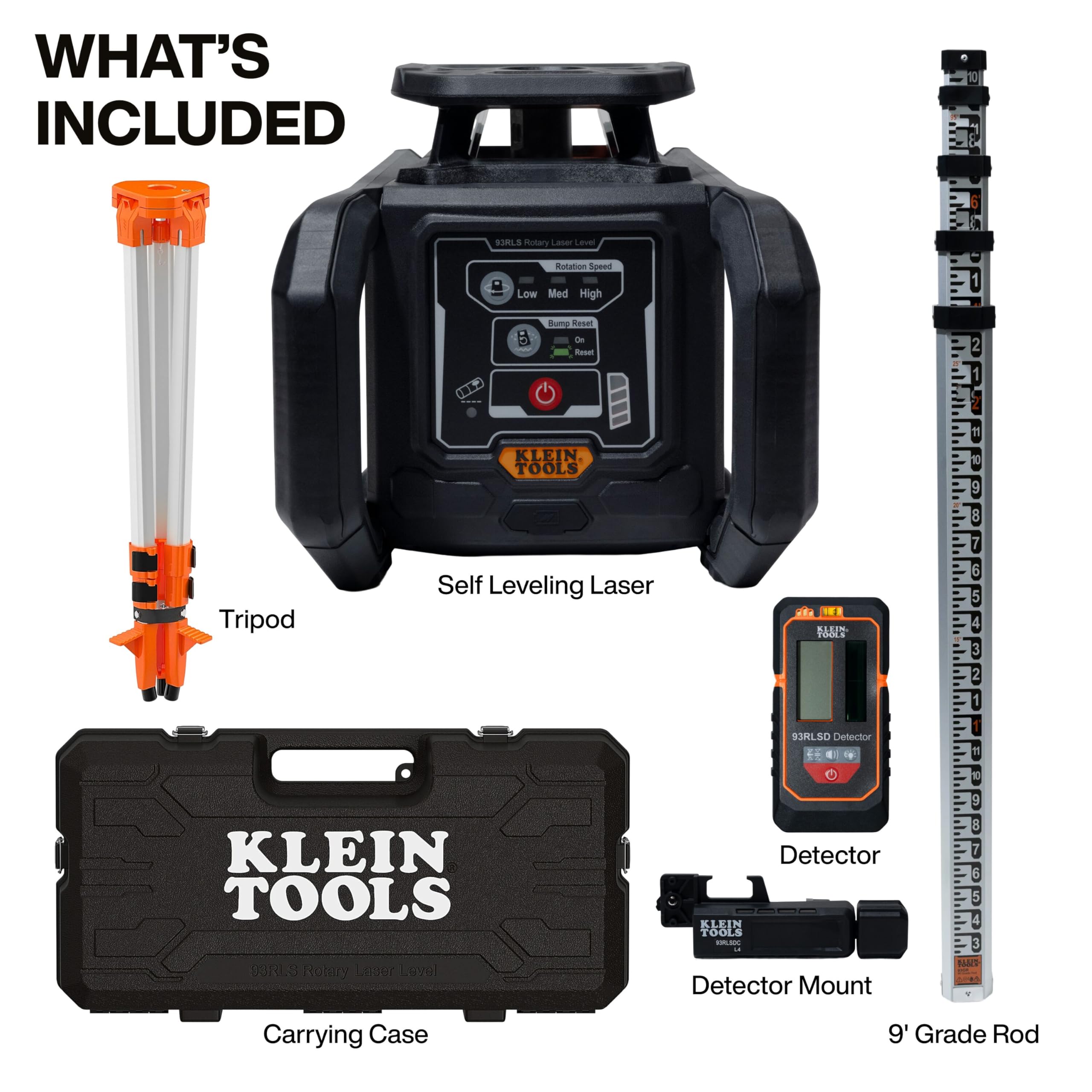 Green Self-Leveling Rotary Laser Level Kit with Tripod & Detector