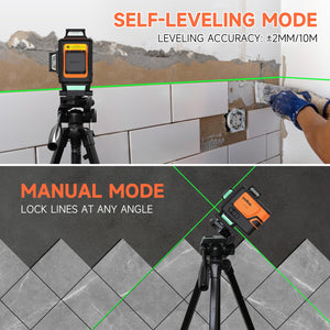 DOVOH 4 Plane Laser Level 360 with Receiver, Grade Rod, Tripod, Class II
