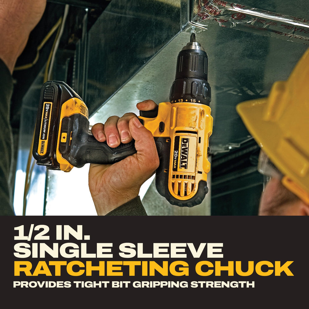 Dewalt DCD771C2 20V MAX Cordless Lithium-Ion 1/2 inch Compact Drill Driver Kit