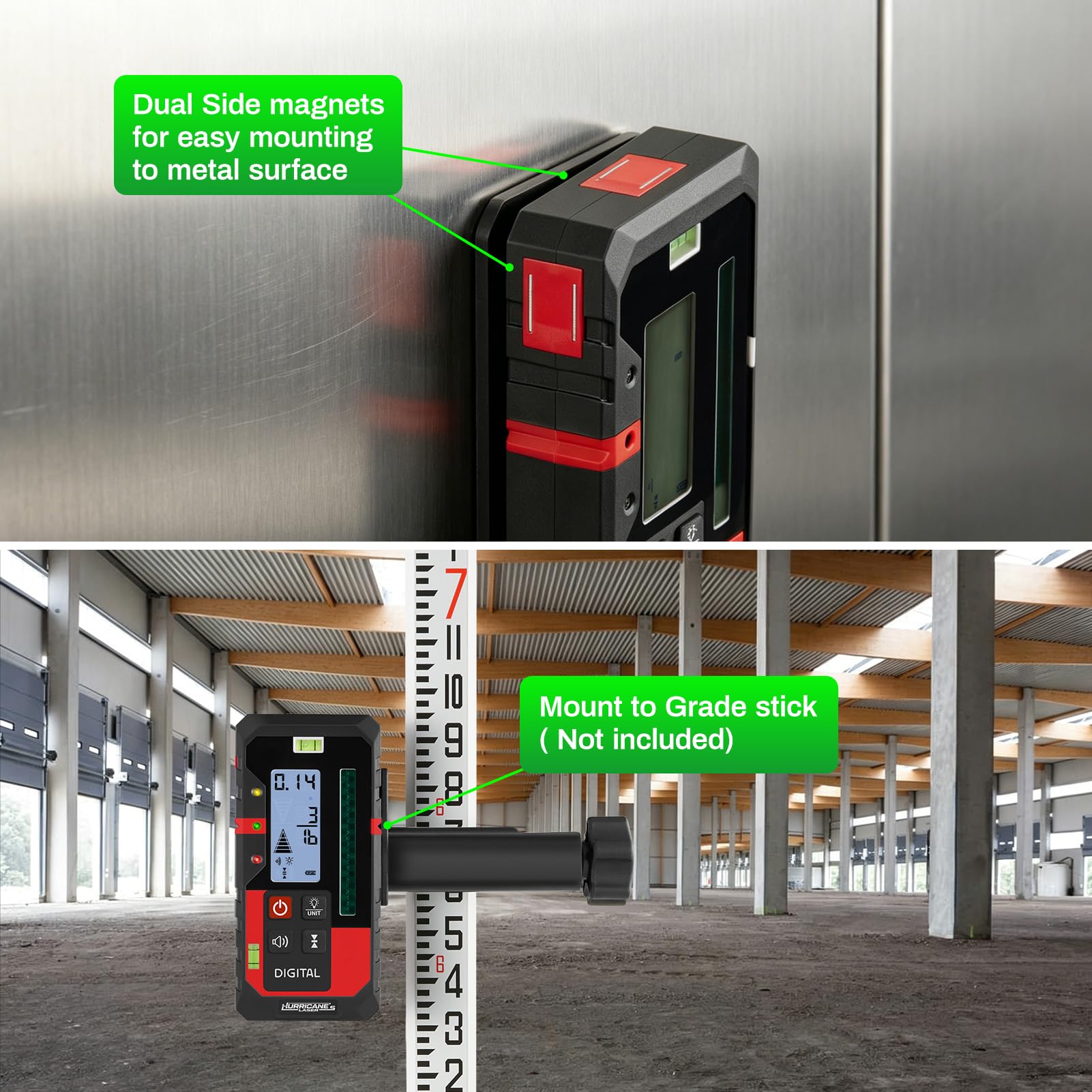 3×360° Green Self-Leveling Laser Level Kit with Receiver & Tripod