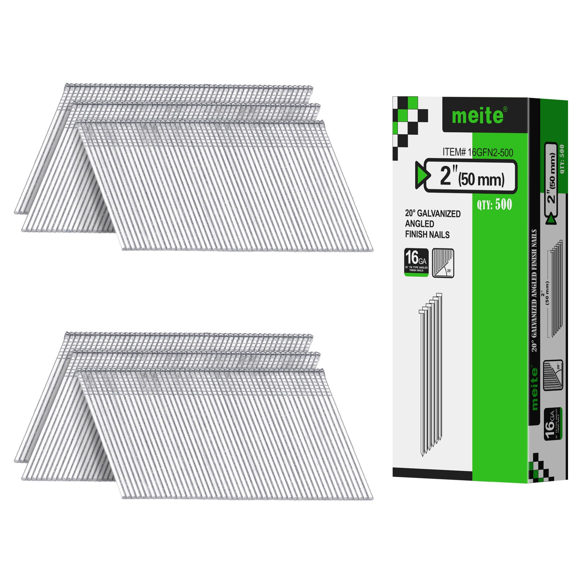 16-Gauge 20° Galvanized Angled Finish Nails