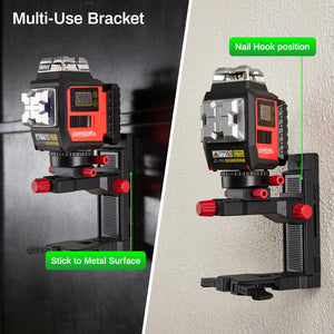 3×360° Green Self-Leveling Laser Level Kit with Receiver & Tripod