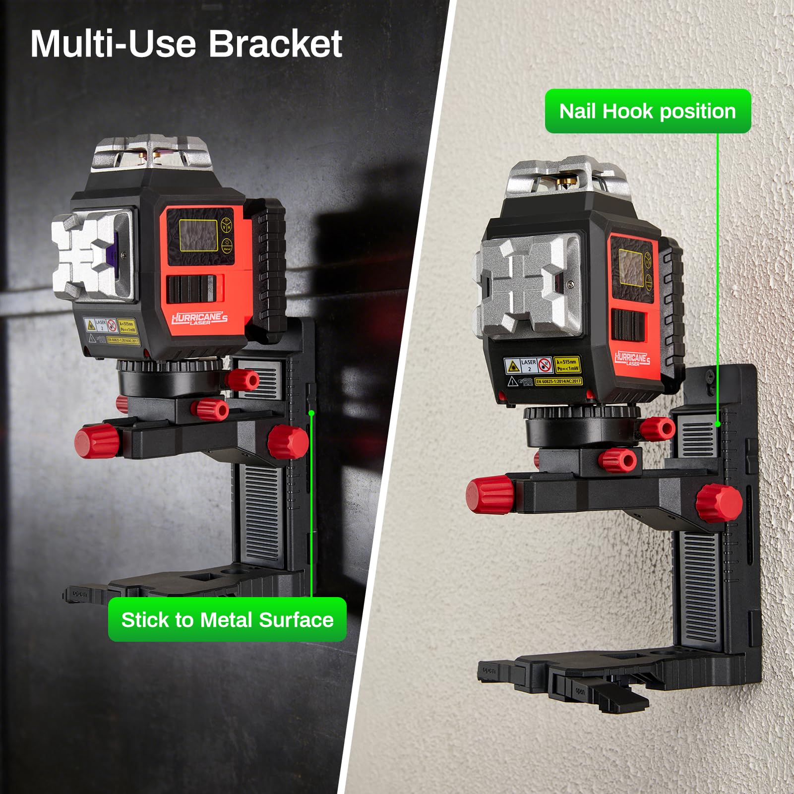 3×360° Green Self-Leveling Laser Level Kit with Receiver & Tripod