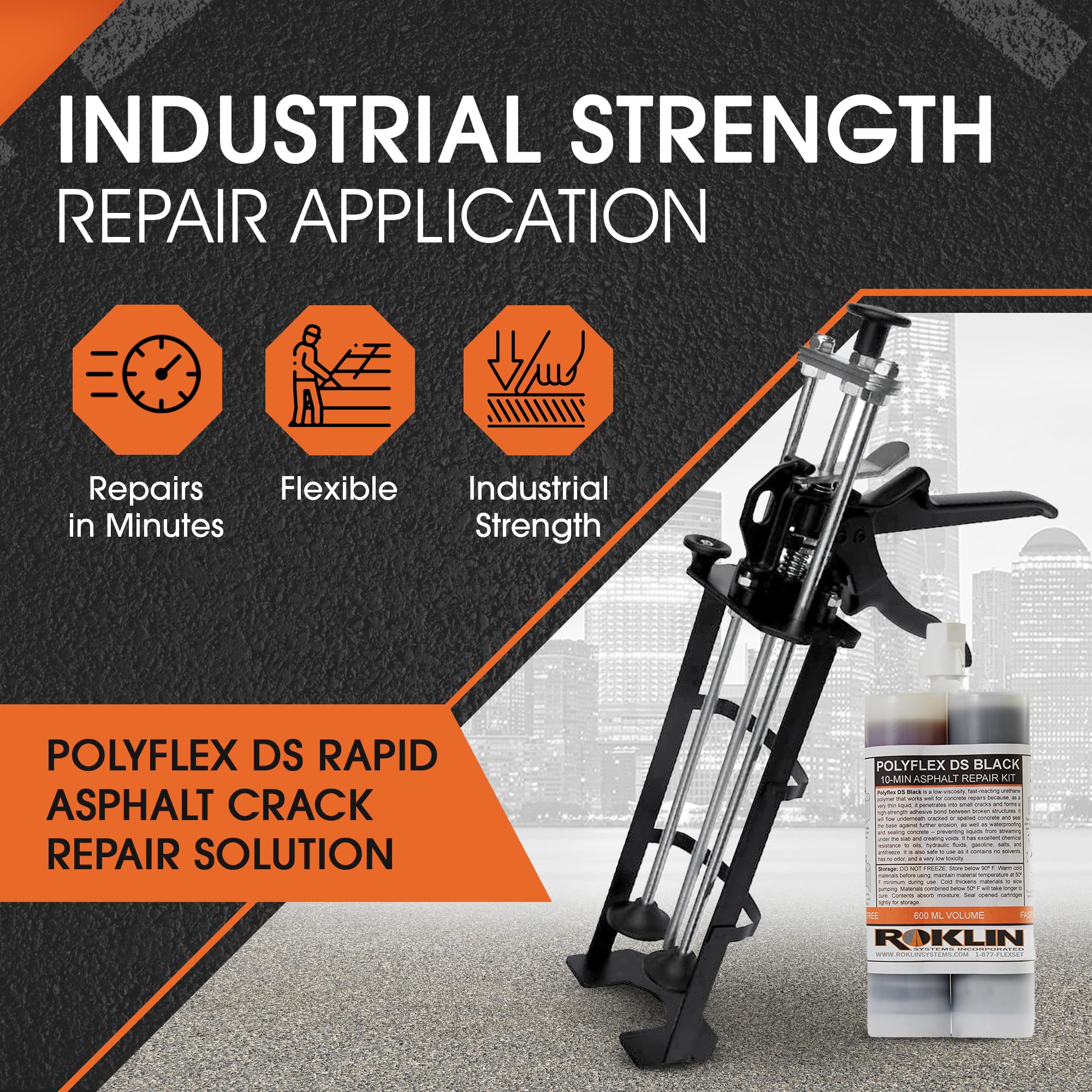 21 oz Concrete & Asphalt Crack Repair Kit with Applicator Gun